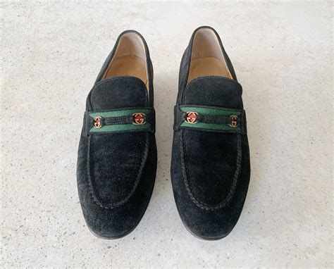 vintage suede gucci slip on shoes|pre owned Gucci shoes.